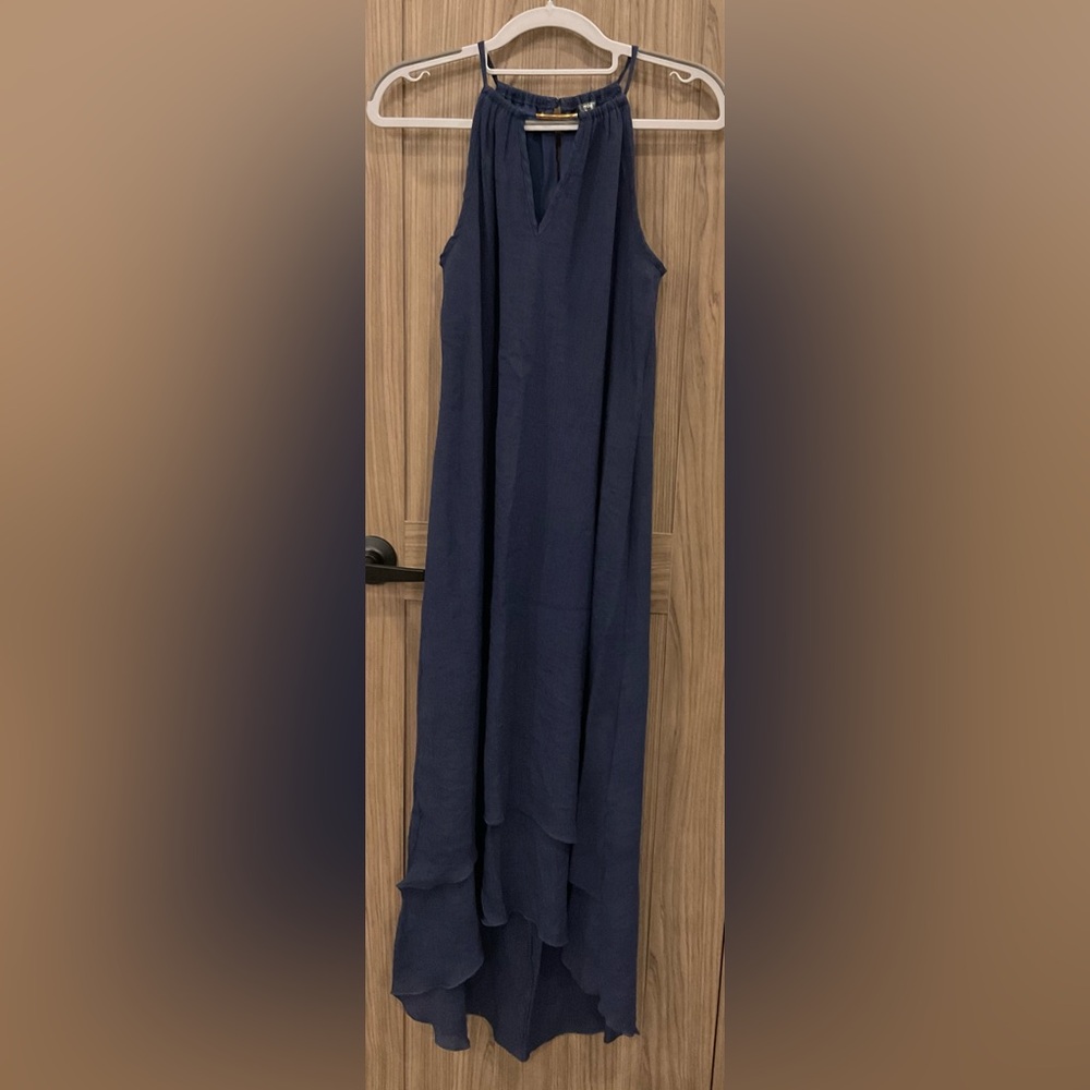 Mile Gabrielle Womens Sleeveless Long Blue Dress Size S